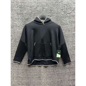 NWT Tuckernuck Tnuck Sport‎ Cropped Eden Hooded Sweatshirt Black Womens Size M/L